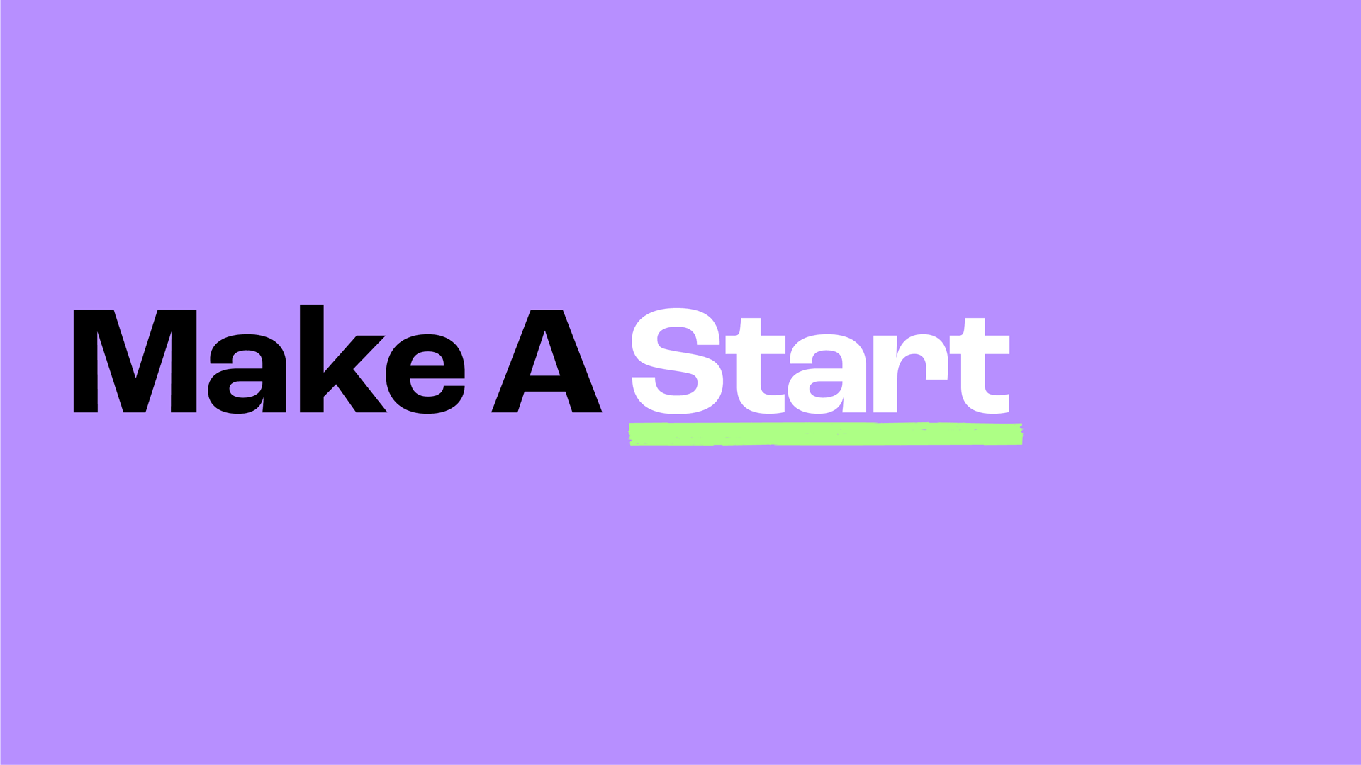 Animated 'Make A Learning' logo treatment on a purple background
